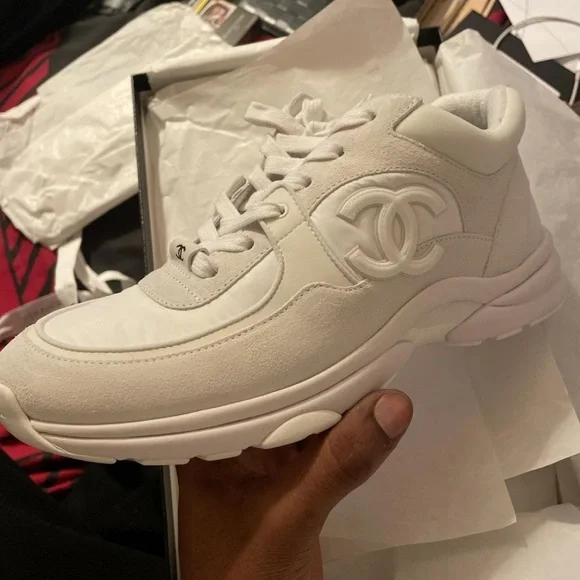 White Chanel sneakers for women - Picture 1 of 3